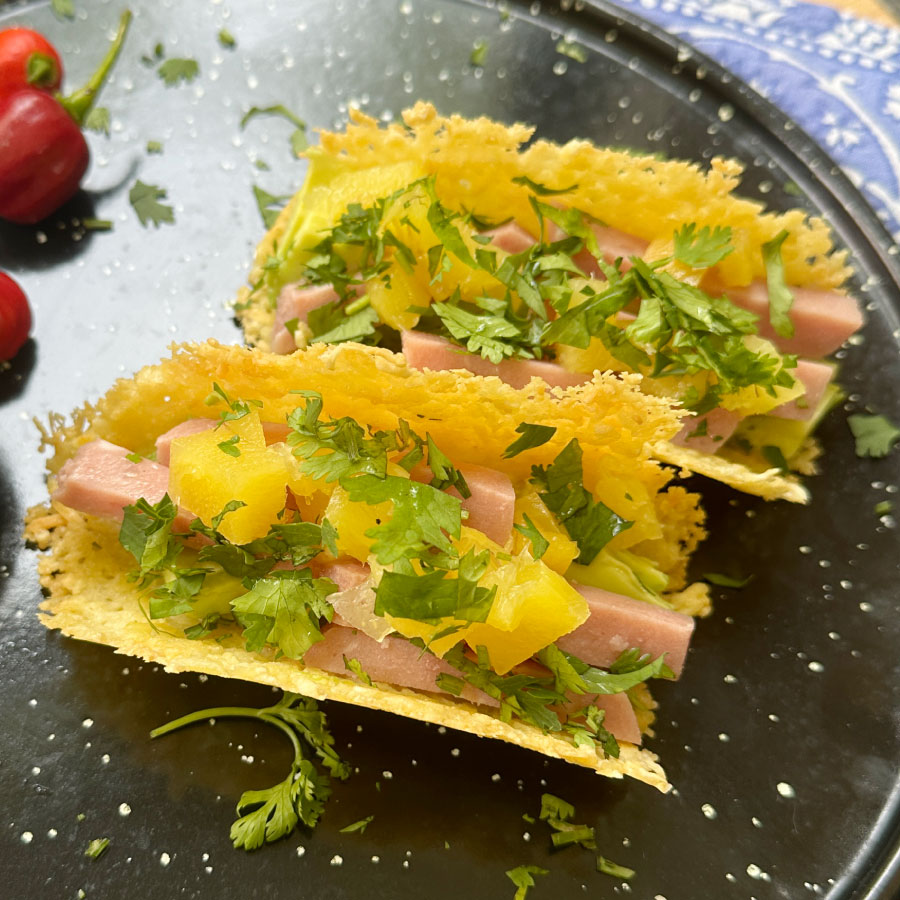 Tacos de parmesano y cervecero fazan
