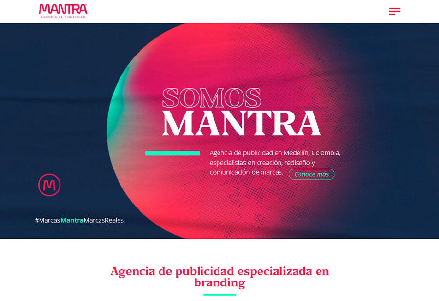 Sitio web agencia de publicidad Mantra